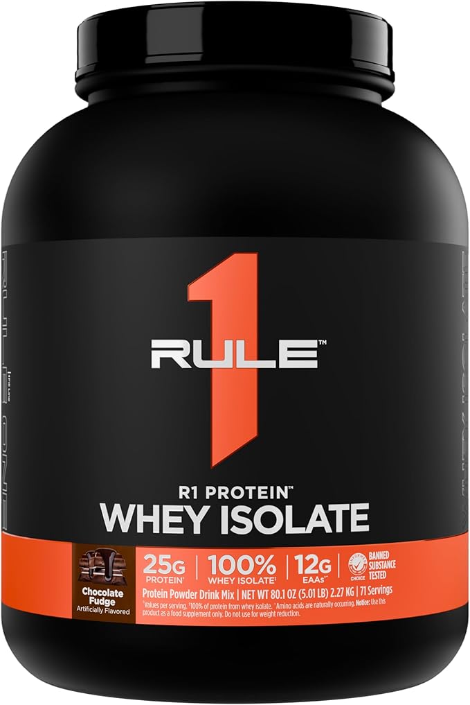 Rule 1 R1 Protein Whey Isolate - with 25g Protein & 6g BCAA Exclusively from Isolated & Hydrolyzed