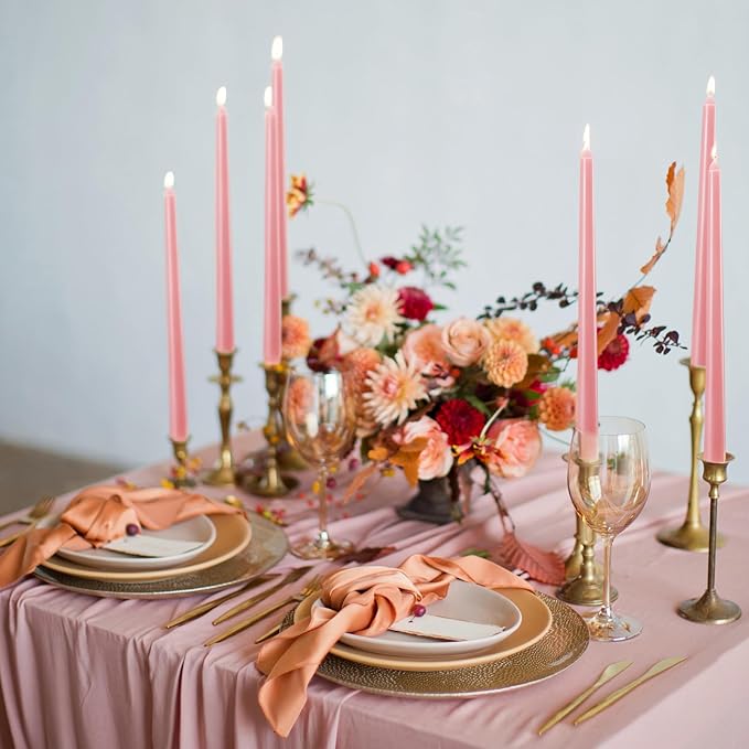 MTLEE Taper Candles 8/10/12 Multi Height Unscented Taper Candles 8 Burn Hours for Dinner Decorative