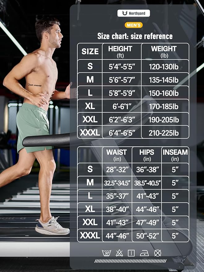NORTHYARD Men's Running Athletic Shorts 5'' Workout Gym Tennis Short Quick Dry Lightweight Active