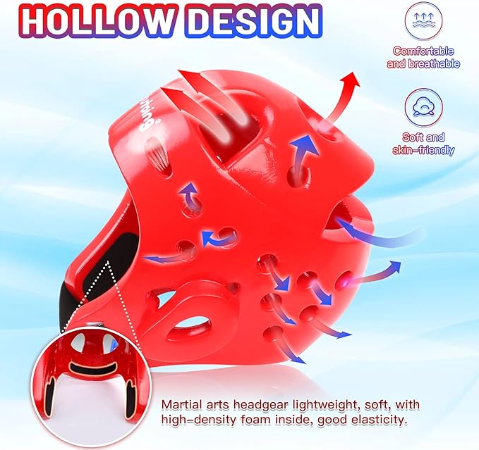 Kids Adults Karate Headgear MMA Martial Arts Helmet, Removable Face Shield, Soft Head Gear for