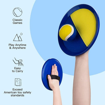 EVERICH Upgraded Toss and Catch Ball Game Set - Indoor and Outdoor Games for Kids 3-12, Beach Sand