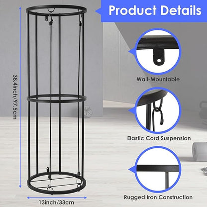 Garage Ball Storage Rack - Wall-Mounted Vertical Ball Holder for Basketball, Soccer, Volleyball