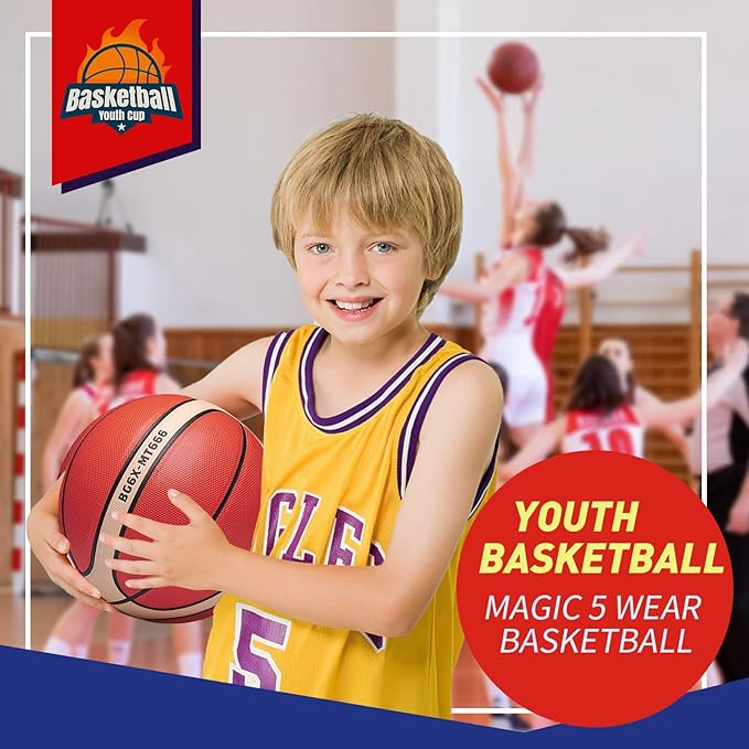 Training Soft Touch Rubber and Faux Leather Fighting Basketball, High Bounce Indoor Outdoor