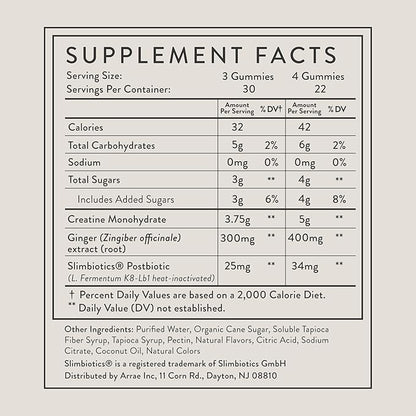 Arrae Tone Gummies – Creatine Monohydrate 5g for Women – Support Lean Muscle, Strength & Recovery