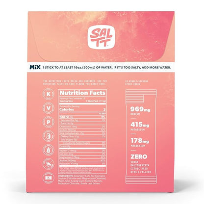 SALTT Electrolytes Powder Packets, Fruit Variety Pack (15 Packets) - Magnesium, Potassium, Sodium