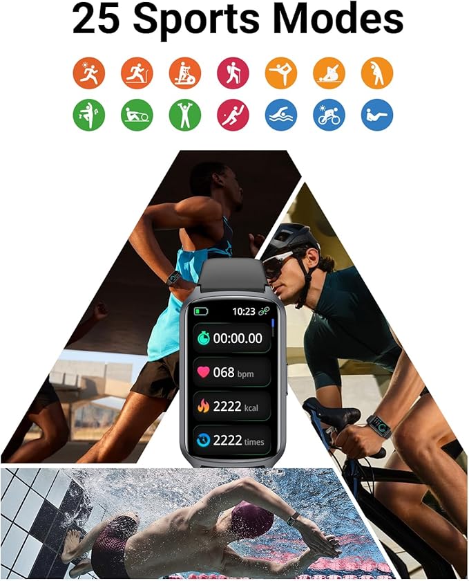 Health Fitness Tracker with 24/7 Heart Rate, Blood Oxygen, Blood Pressure, Sleep Tracker, 5ATM