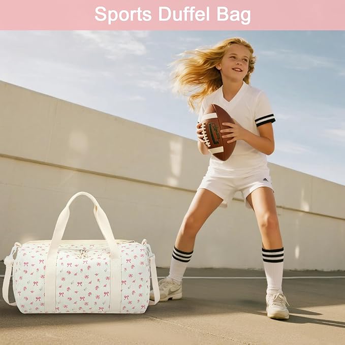 Duffle Bag for Gym Sports Women Girls Workout Travel Bag Weekender with Shoe Compartment and Wet