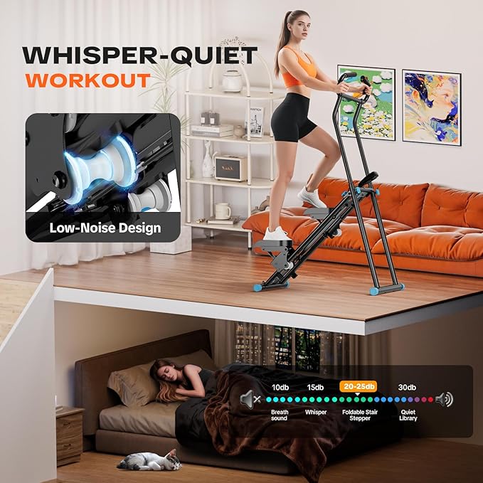Stair Stepper for Home Gym, 2025 Upgrade Stair Climber w/ 3-Level Resistance & Height, Non-Slip