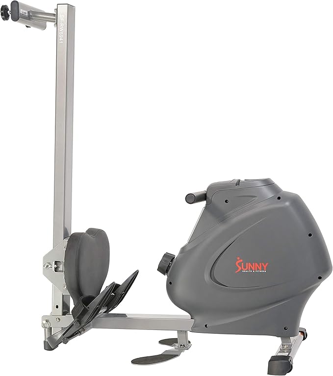 Sunny Health & Fitness Multi-Function Premium Magnetic Rowing Machine, Bicep Curls, Upward Rows