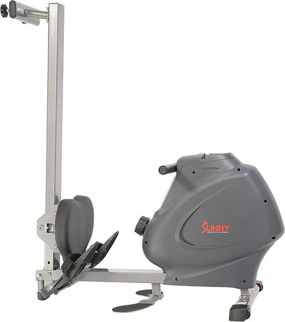 Sunny Health & Fitness Multi-Function Premium Magnetic Rowing Machine, Bicep Curls, Upward Rows