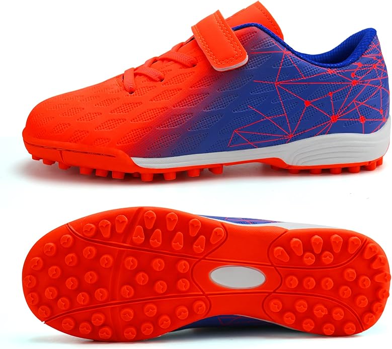 brooman Kids Indoor Soccer Shoes Boys Girls Soccer Cleats Athletic Turf Shoes