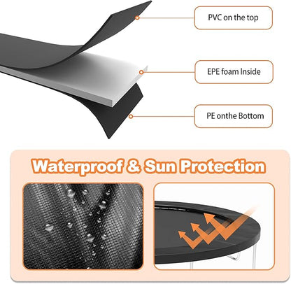 Trampoline Pad 10ft 12ft 14ft 15ft 16ft Trampoline Replacement Safety Pad, Waterproof and