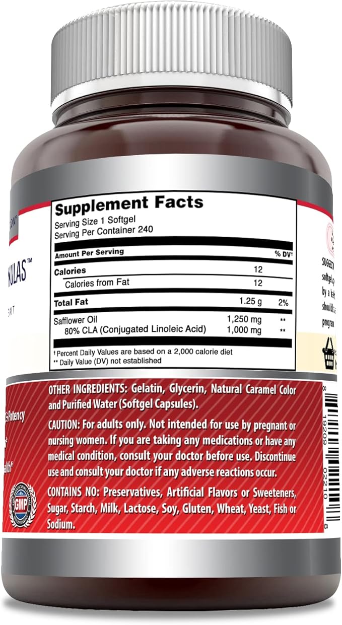Amazing Formulas CLA | Conjugated Linoleic Acid Supplement | 1250 Mg | Softgels | Non-GMO |