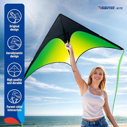 Delta Kite Three Set for Kids and Adults,Easy to Fly Adult Kites,Perfect Family Kite for Parks and