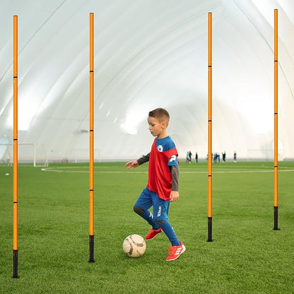 Soccer Agility Training Equipment: 6 Soccer Agility Poles, 20ft Agility Ladder, 10 Soccer Cones, 1