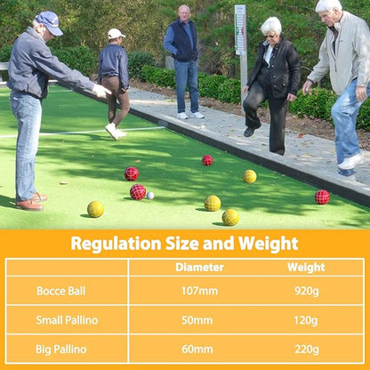 Professional Grade 107mm Bocce Ball Game Set Regulation Size and Weight 920g for Official
