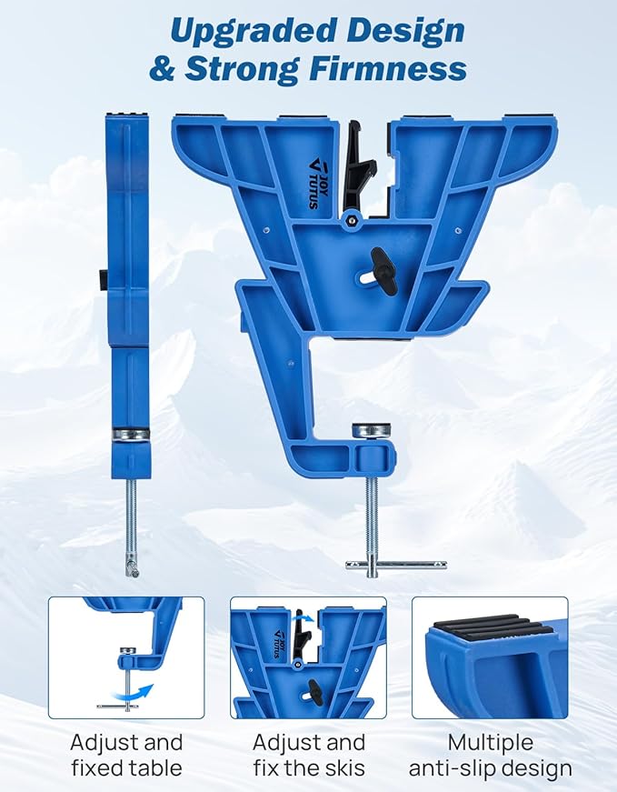 JOYTUTUS Ski and Snowboard Vises for Tuning, Edges and Waxing, Non-Slip Snowboard Clamp with Rubber