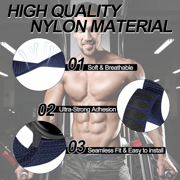 22mm Sport Ankle/Arm Band Compatible with Amazfit Helio, Quick Release Breathable Nylon Bicep Strap