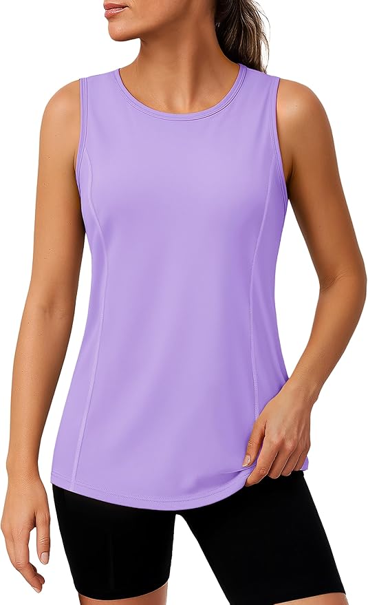 TACVASEN Women's UPF 80+ Workout Tank Top Sleeveless Quick Dry Sun Protection Hiking Athletic Gym
