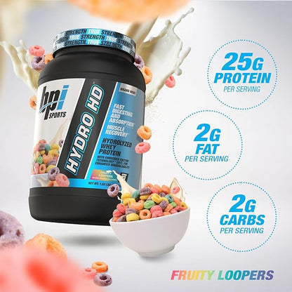 BPI Sports Hydro HD - 100% Hydrolyzed Whey Protein Powder - Muscle Growth, Recovery, 25g of
