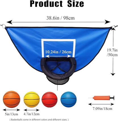 Trampoline Basketball Hoop, with Pump and 4 Mini Balls, Easy to Install, Universal Trampoline