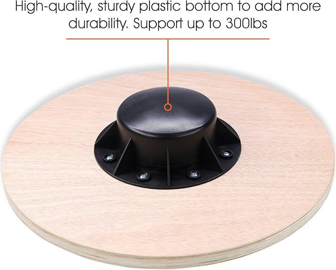 Yes4All Versatile Wooden Wobble Balance Board, Balance Trainer for Mobility Training, Standing