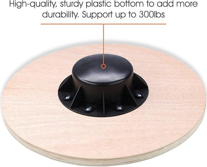 Yes4All Versatile Wooden Wobble Balance Board, Balance Trainer for Mobility Training, Standing