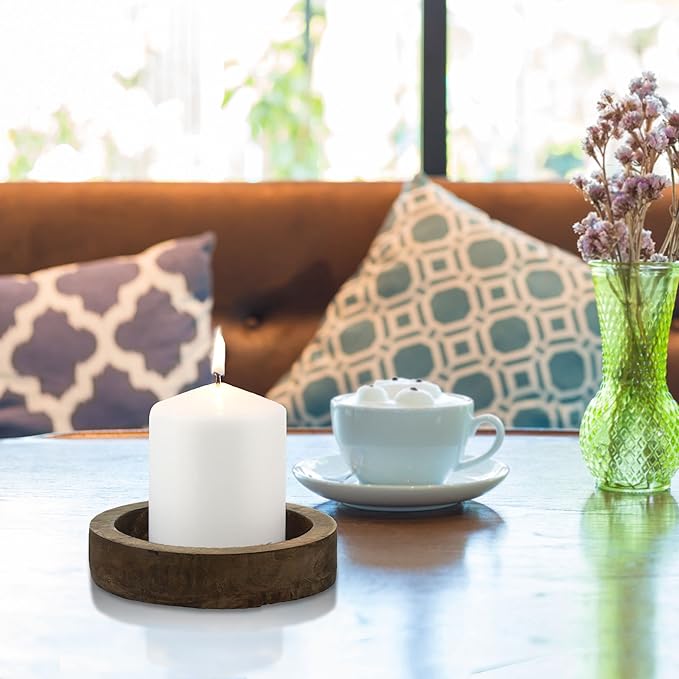Stonebriar Unscented White Tall Pillar Candles, 35 Hour Burning Candle Pillars, Perfect for Decor