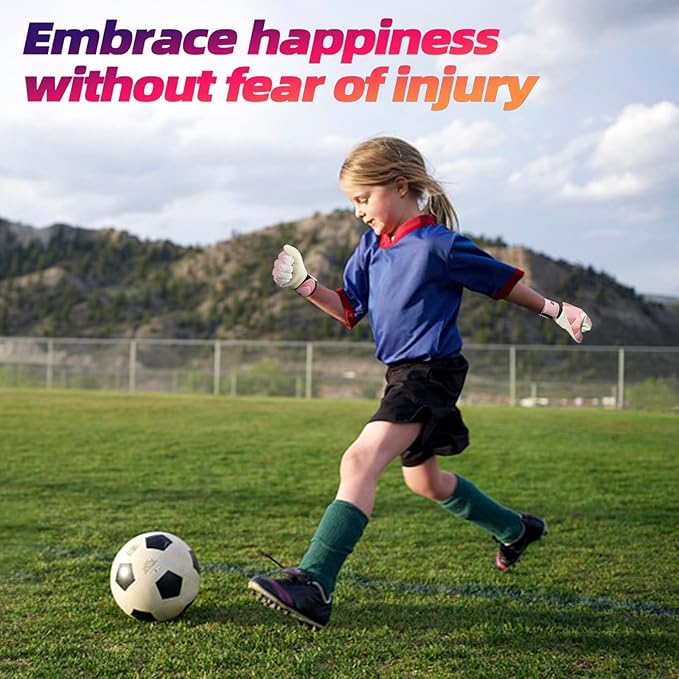 Sportout Kids Goalkeeper Gloves, Soccer Gloves with Double Wrist Protection and Non-Slip Wear