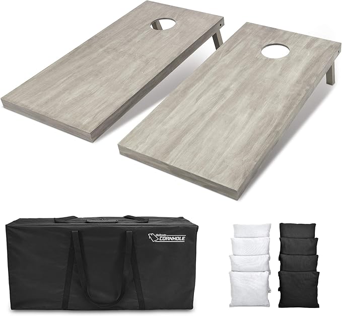 GoSports 4 ft x 2 ft Regulation Size Wooden Cornhole Boards Set - Includes Carrying Case and Bean