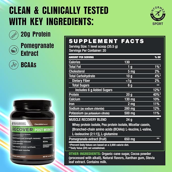 BODi Recover Whey Protein Powder Blend??Post-Workout Chocolate Whey Supplement for Muscle Recovery