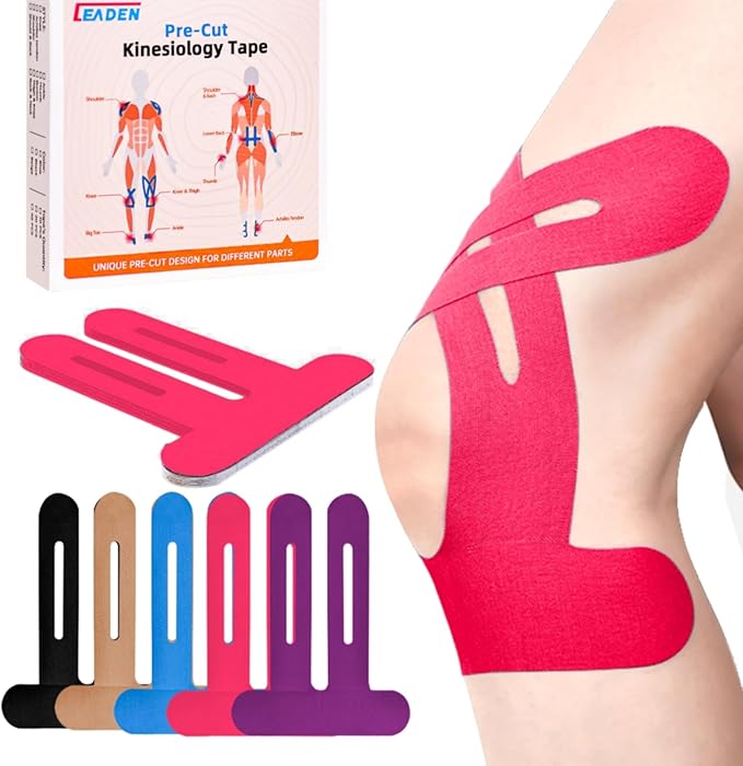 IEADEN Precut Kinesiology Tape for Knees, 10 Pcs - Knee Support & Stability, Knee Pain Relief