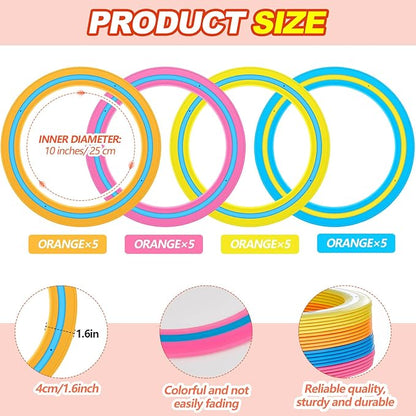 Jenaai 20 Pcs Flying Disc for Kids 10 Inch Flying Ring Adults Pool Disc for Family Outdoor Beach