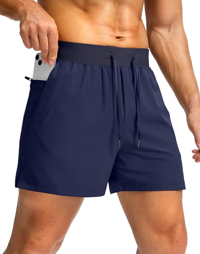 Men's Running Shorts with Zipper Pockets 9 Inch/ 7 Inch / 5 Inch Lightweight Quick Dry Gym Workout