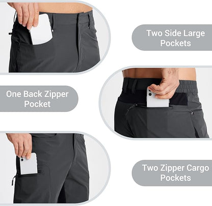 CRYSULLY Men's Hiking Cargo Shorts Outdoor Summer Lightweight Quick Dry Casual Shorts with 5 Pocket