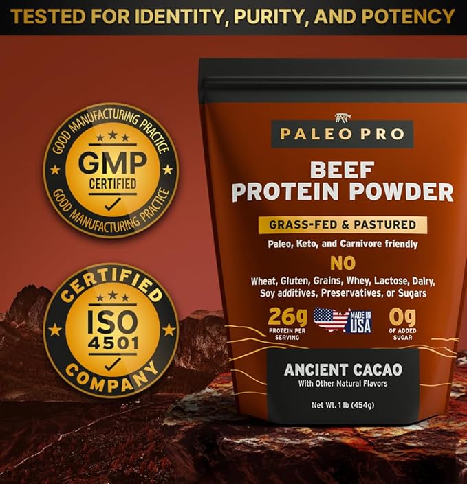 Paleo Pro Beef Protein Powder - Grass Fed Protein Powder Isolate - Pure Animal Based Pastured &