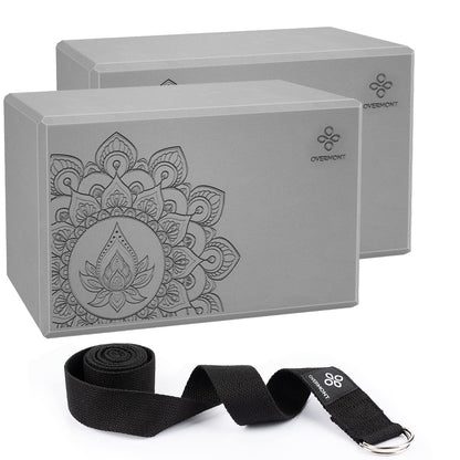 Overmont Yoga Block 2 Pack Supportive Latex-Free EVA Foam Soft Non-Slip Surface for General Fitness