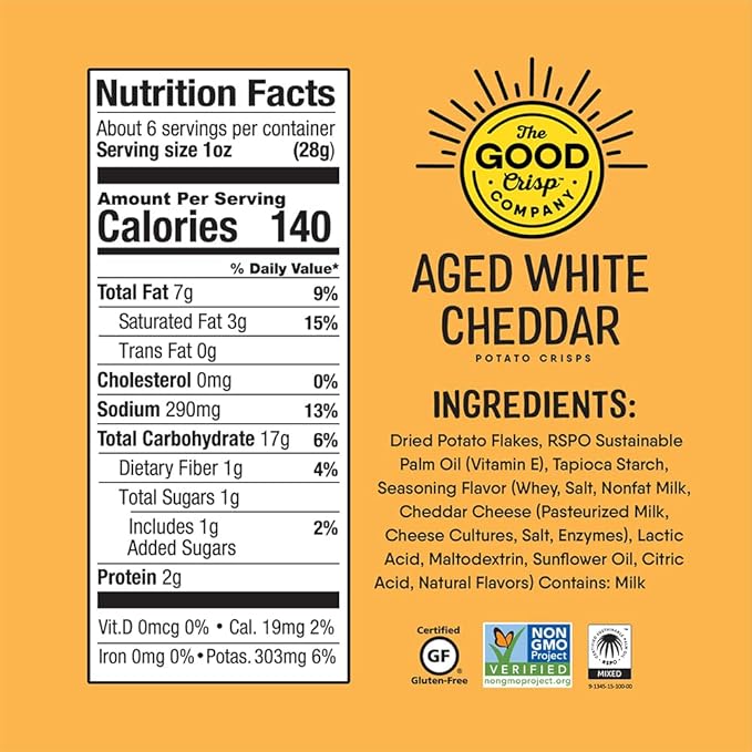 The Good Crisp Company, Potato Chips Variety Pack, 5.6 Ounce Canisters, Pack of 4 (Variety Pack)