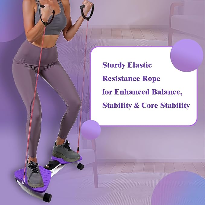 Waist Twister Ab Machine, 330 lbs Capacity, Noiseless Anti-Slip Twist Board with Resistance Bands