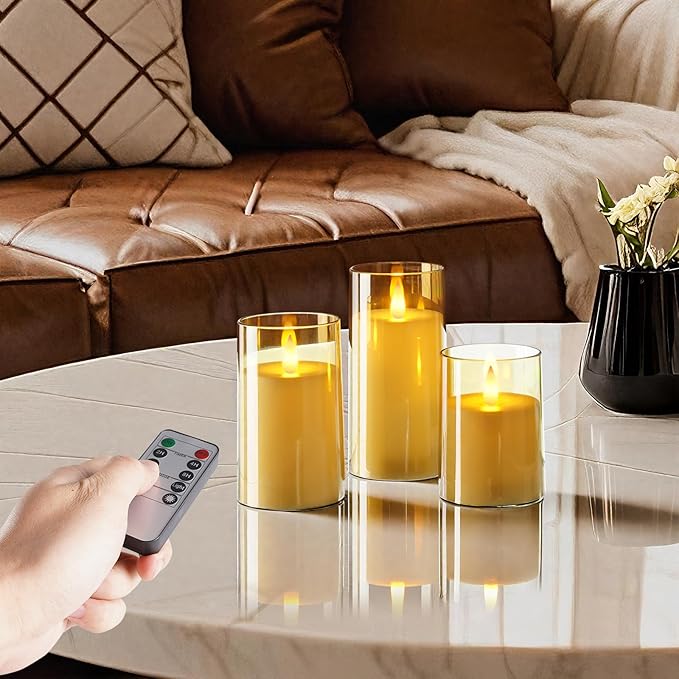 Homemory Realistic Flickering Flameless Candles, Battery Operated Candles with Remote Control and