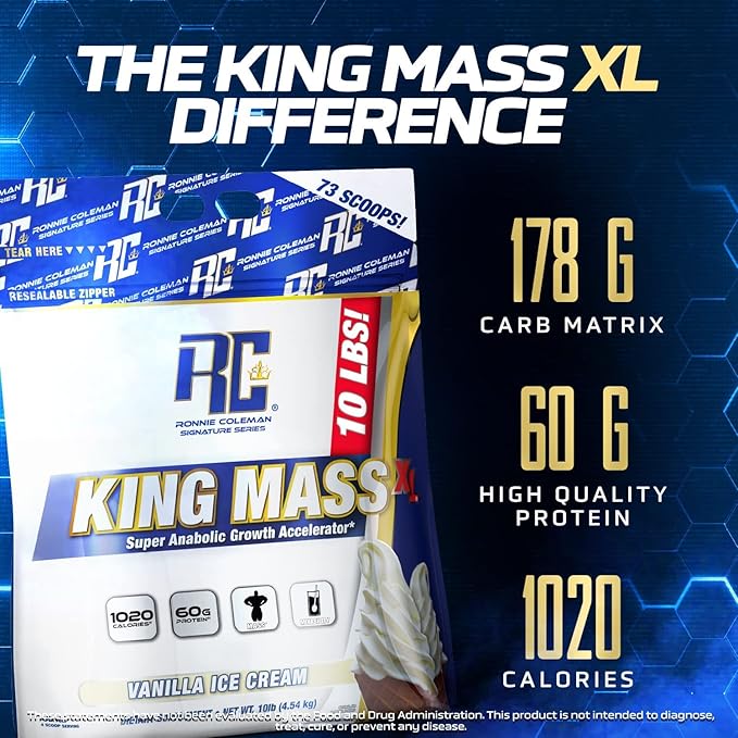 Ronnie Coleman Signature Series King Mass XL Mass Gainer Protein Powder ??Dark Chocolate Weight