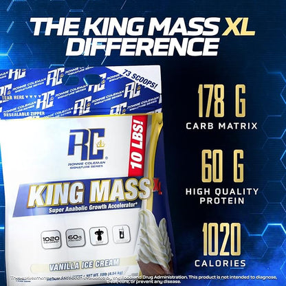 Ronnie Coleman Signature Series King Mass XL Mass Gainer Protein Powder ??Dark Chocolate Weight