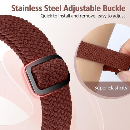 Elastic Braided Bands Compatible with Fitbit Charge 5/Fitbit Charge 6 for Women Men, Breathable