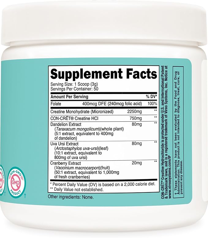 Nutricost Creatine Monohydrate Powder for Women, Micronized, Unflavored, 50 Servings - Vegetarian