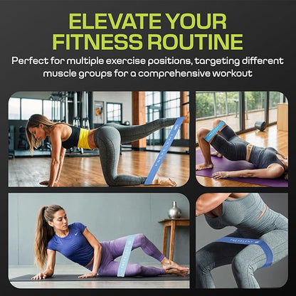 Fabric Resistance Bands for Working Out with 5 Strength Levels - Extra Light to Extra Heavy, Thick