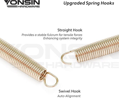 Trampoline Springs Heavy Duty with Swivel & Straight Hooks, Stainless Steel Trampoline Accessories