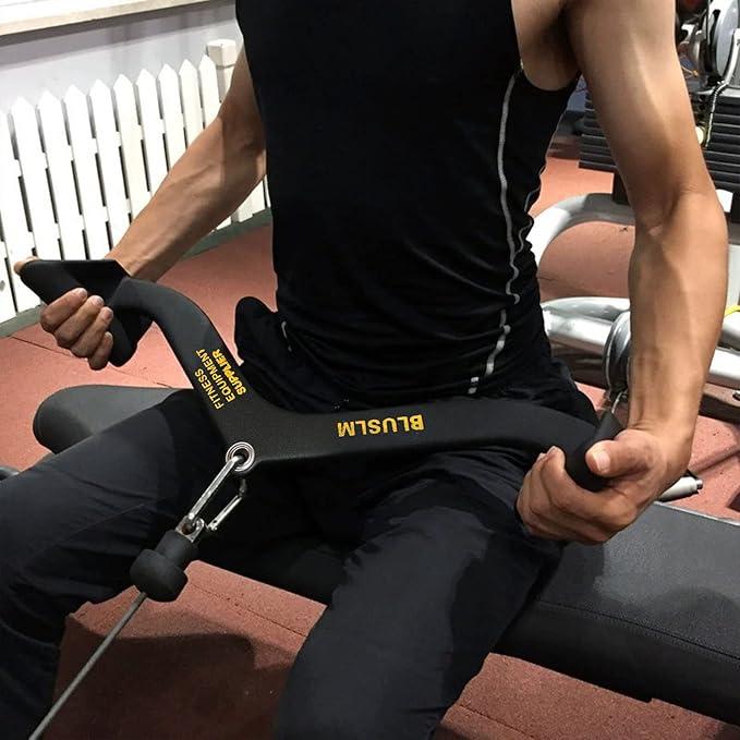 LAT Pull Down Bar for Cable Machine, LAT Pulldown Attachments T Bar V Bar Cable Attachment, Back