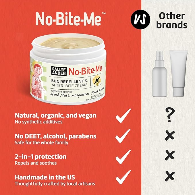 SALLYEANDER No Bite Me All-Natural Bug & Insect Repellent - Anti Itch Cream - 2 oz - Safe for Kids