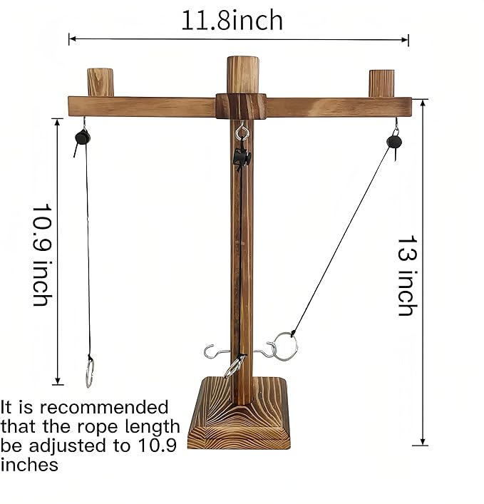 Ring Toss Games for Adults,Wooden Hook and Tossing Game,Hook and Ring Games 2-4-Player PK, Ring