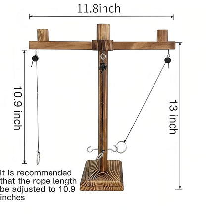 Ring Toss Games for Adults,Wooden Hook and Tossing Game,Hook and Ring Games 2-4-Player PK, Ring